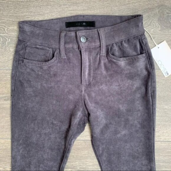 Anthropologie Joe’s Jeans Suede Pants Flawless Icon Straight Skinny Ankle Gray - Picture 6 of 16